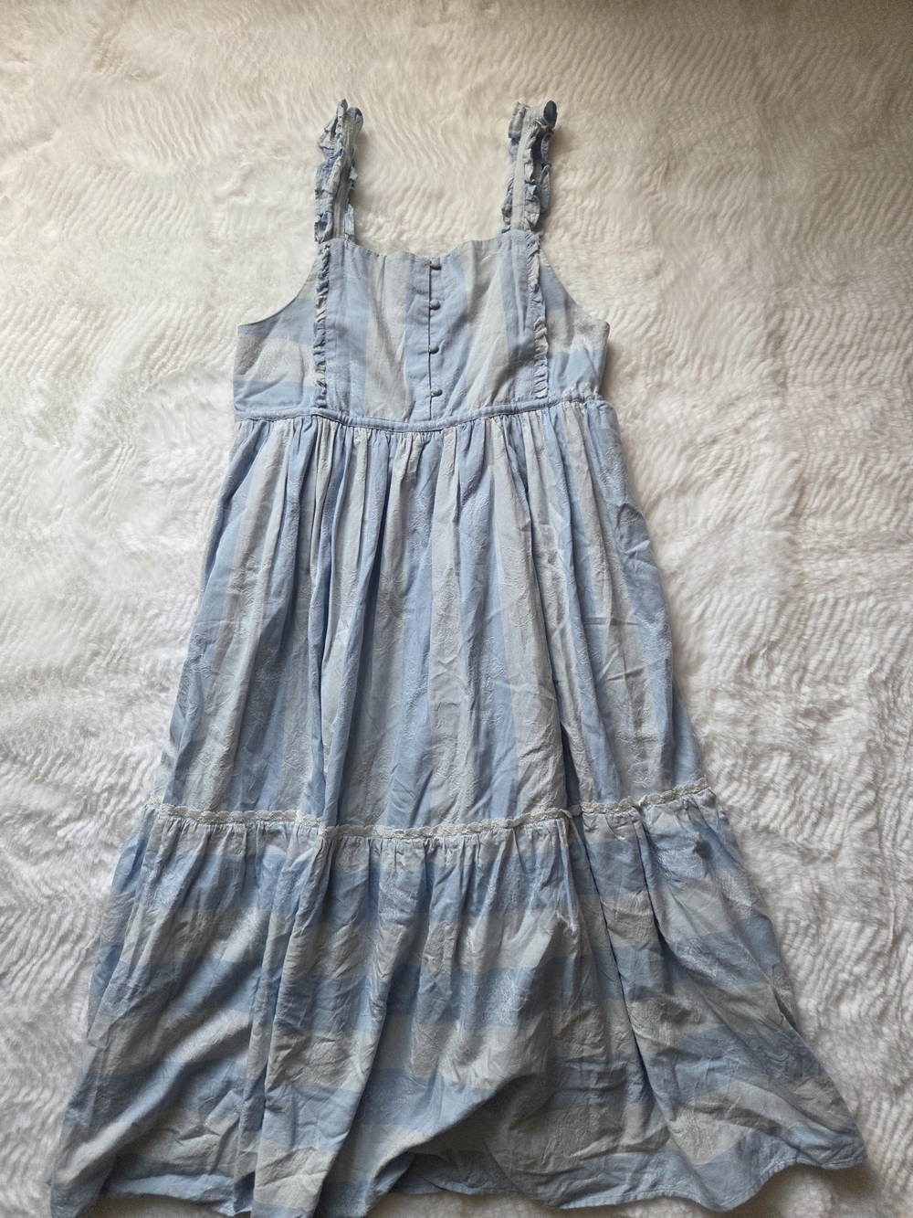 LoveShackFancy Light Blue Ruffled Strap Sundress - Picture 2 of 16